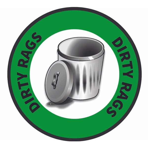 Dirty Rags Floor Sign 16in Diameter Non Slip Floor Sign